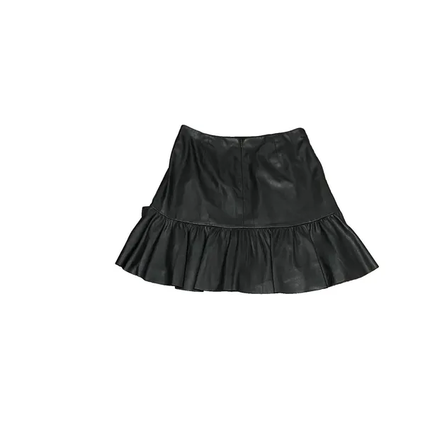 Rebecca Taylor Womens Faux Leather Skater Skirt,Black 6 - Image 2