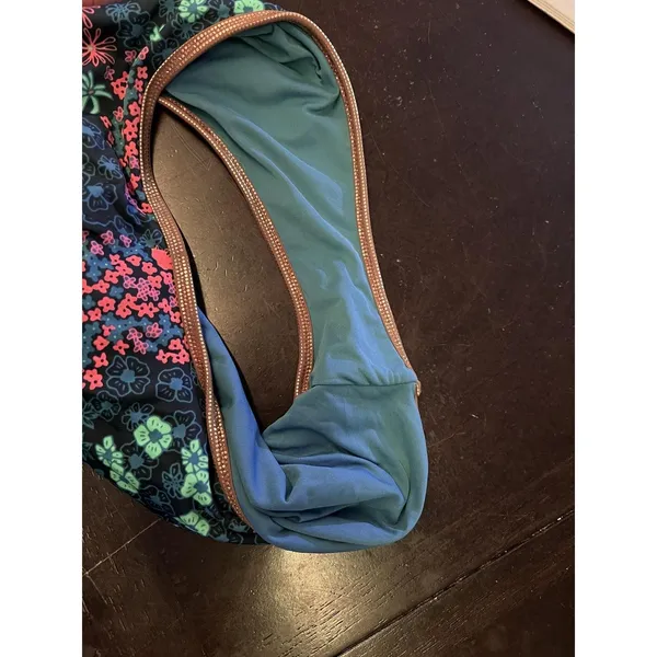 Aerie Swimsuit Womens XL Blue Floral One Piece Triangle Crisscross Back Strappy - Image 9