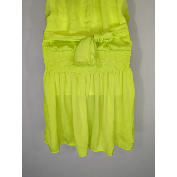 Do+Be Neon Green Smocked Waist Halter Neck Mini Dress Women's S Party Cocktail‎ - Image 6