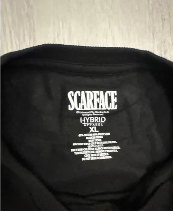 SCARFACE CLASSIC Adult Pullover Crewneck Sweatshirt X-Large Black NWT - Image 3