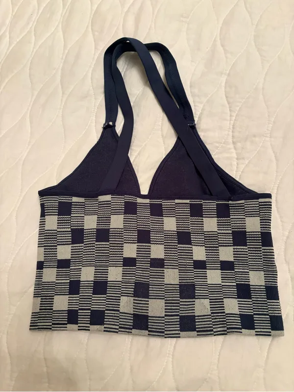 FP Movement Blue Checkered Cropped Tank Size M/L - Image 2