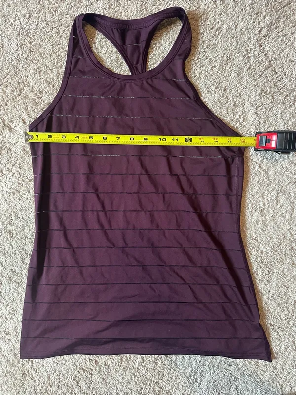 Athleta Racerback Tank Top in Deep Purple with Subtle Stripe Detail - Image 2