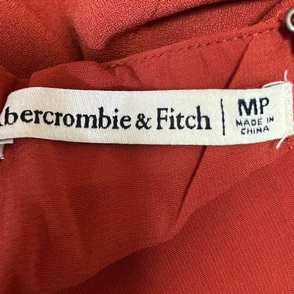 Abercrombie & Fitch Red Square Neck Back Zipper Fit & Flare Mini Dress Size M - Image 3