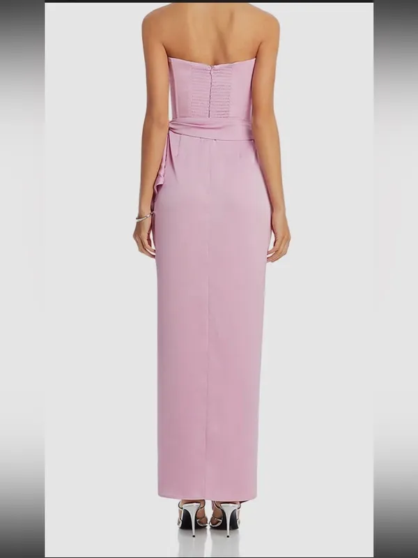 V. Chapman Women's Pink June Corset Strapless Wrap-Tie Dress Size 4 - Image 4