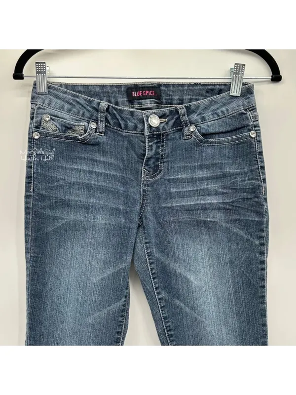 Blue Spice Rhinestone Embellished Bootcut Jeans Size 1 / 27 - Image 2