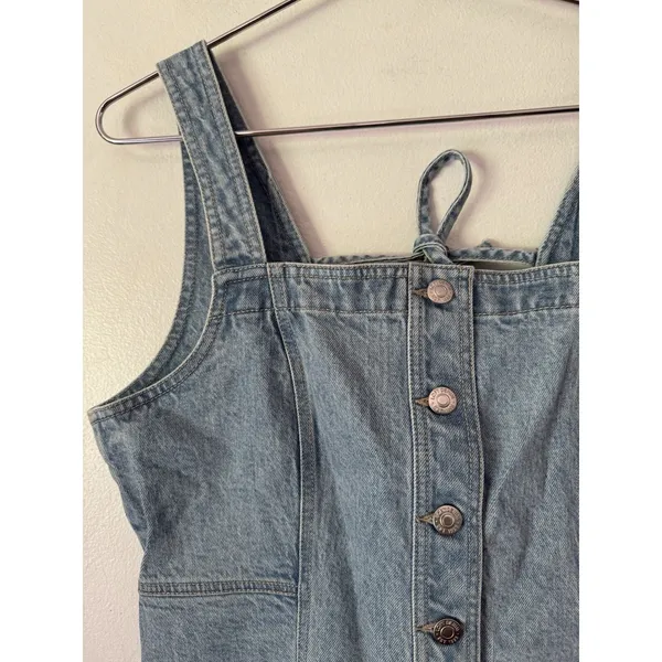 NWOT LOFT Denim Lace Up Button Front Corset Top Women’s 8/29 - Image 3