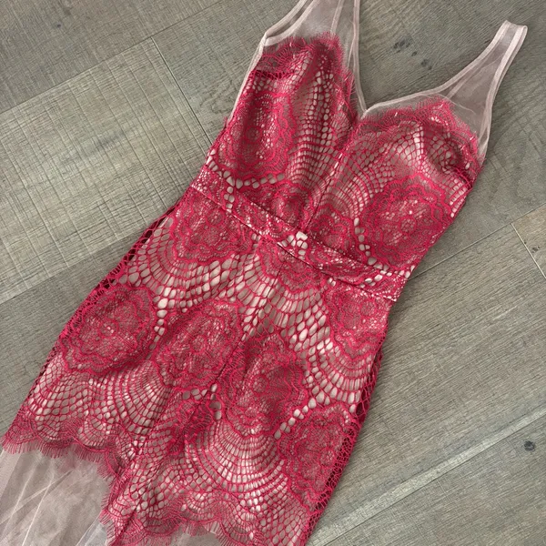 for love & lemons antigua mesh sheer lace maxi dress - Image 4