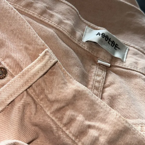 NWOT AGOLDE X FREE PEOPLE Pink Salt Criss-Cross Upsized Jeans - Image 8