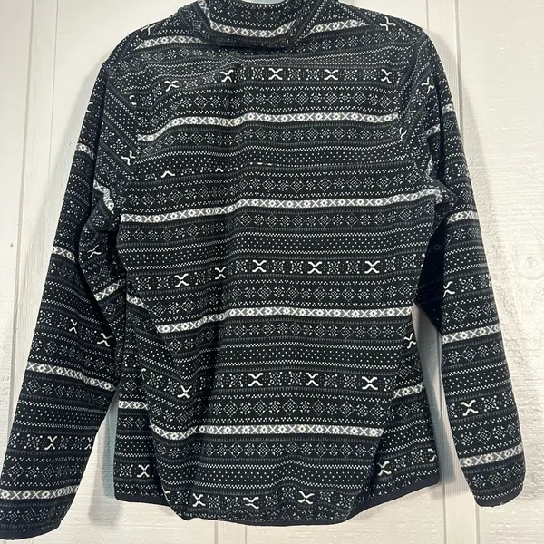 Jachs Cabin Collection Black Women Fleece Pullover Sweater Size Large EUC - Image 7