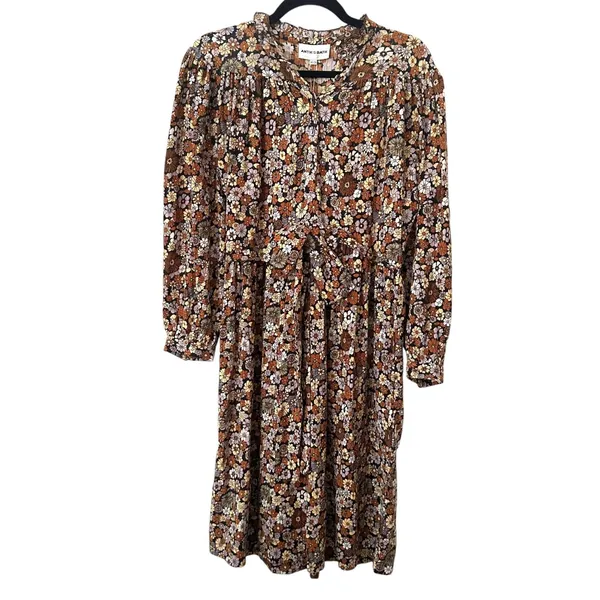 ANTIK BATIK Colline Gathered Floral Dress Brown NWT‎ XS/36 - Image 2