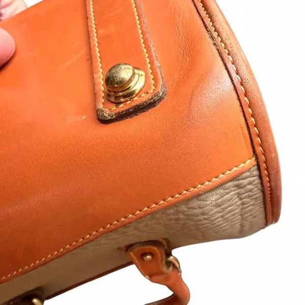 Vintage Dooney & Bourke All-Weather Leather Satchel Taupe Tan Crossbody AWL - Image 6