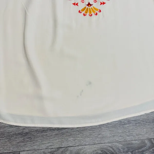 Lucky‎ & Blessed Cream Embroidered Off Shoulder Boho Western Dress Medium DR007 - Image 10