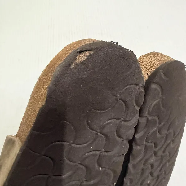 Birkenstock Sandals Womens Size 36 Brown Suede Slide Strappy Buckle Comfort - Image 8