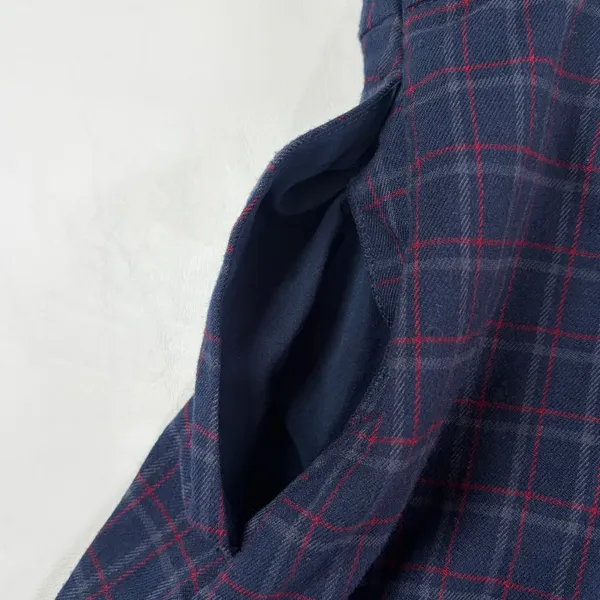 Hollister Plaid Pleated Skort Navy Red Grid Mini Skirt XL School Girl Academia - Image 7