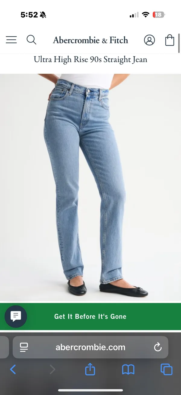 Abercrombie High-Rise Jeans 90s Straight Curve Love Normal Seam - Image 3