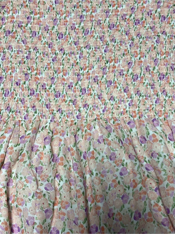 Hill House Home XXL The Grace Mini Nap Dress Pink Pansy Floral Smocked - Image 6