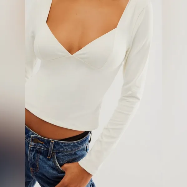Free People Duo Corset Long Sleeve Cami Top NWOT - Image 4