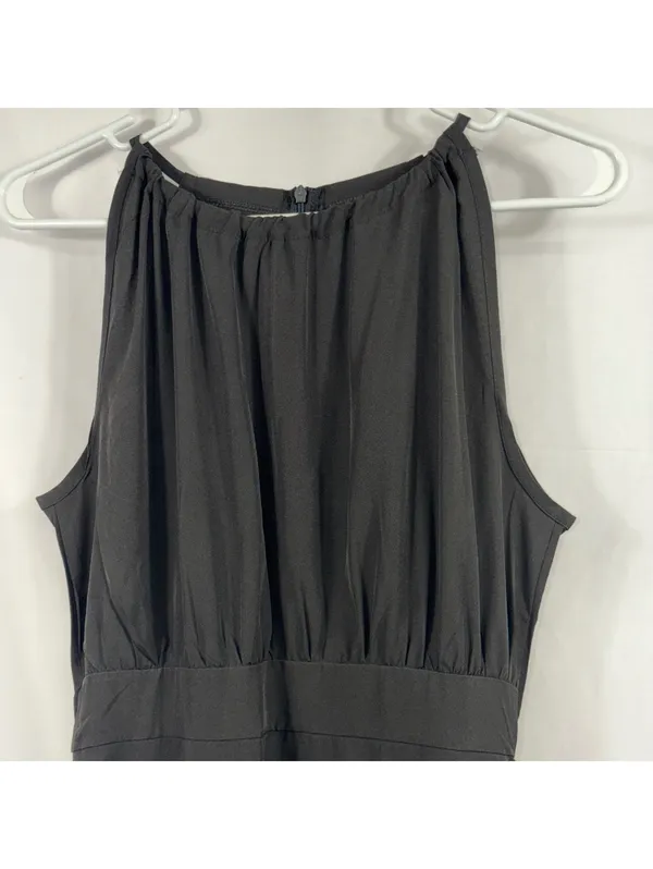 Women’s Black Sleeveless High-Low Ruffle Hem Midi Dress Size S - Image 7