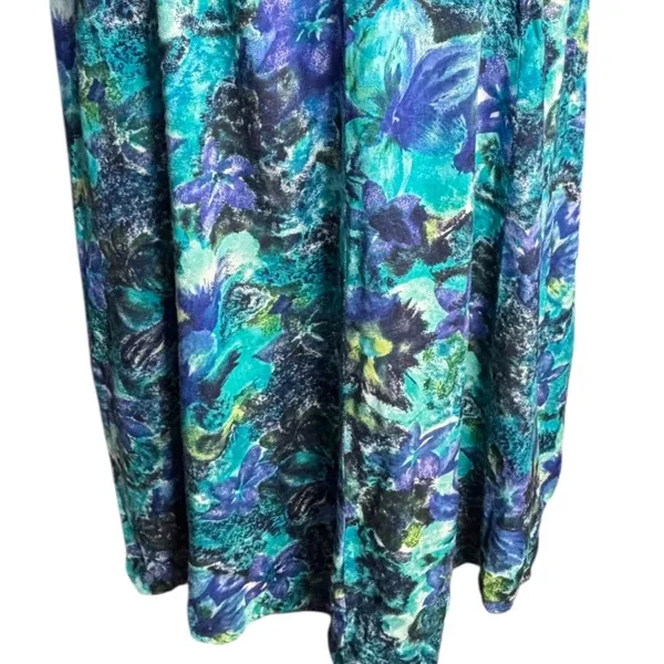 90s‎ All That Jazz Floral Maxi Dress Open Cross Back Blue Green Romantic Fairy - Image 4