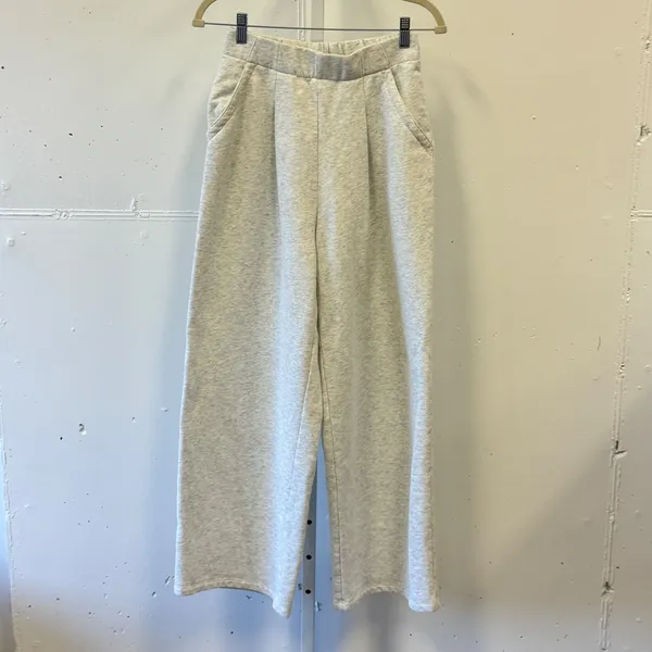 Halara Wide Leg Pleated Sweatpants Heathered Grey High Rise Size Sm Regular - Image 2