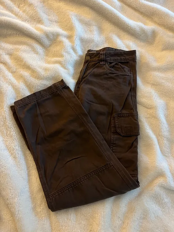 Garage Brown Low-Rise Cargo Pants - Image 2