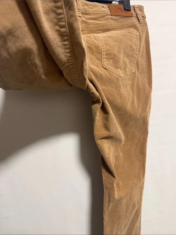 Lauren Ralph Lauren Tan Corduroy‎ Straight Leg Pants 4P Camel Brown Preppy - Image 11