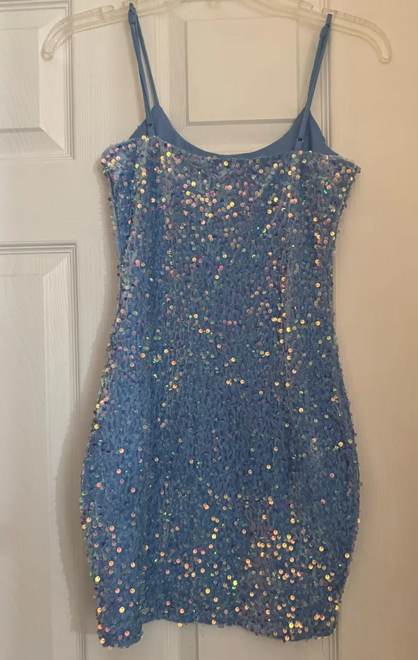 Lucy in the Sky Light Blue Sequin Dress - Image 2