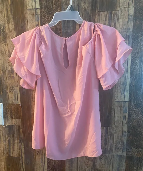 Michael Kors women's short sleeve with opening on top pink size large - Image 2