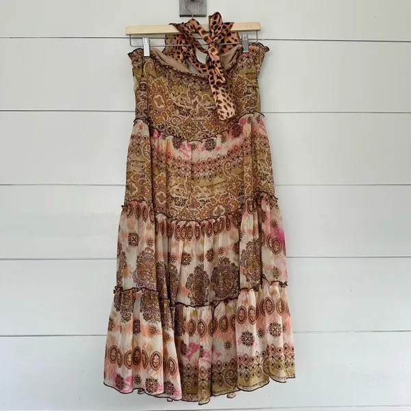 Young at Heart Women’s Large Y2K 2000s Patterned Ruffle Babydoll Dress - Image 2