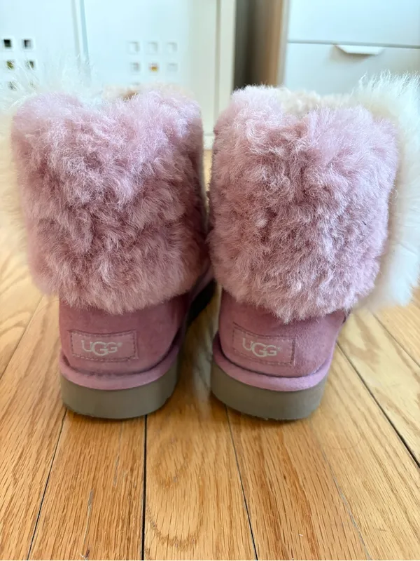 UGG Suede Shearling Ankle Boots in Dusty Rose - Image 5