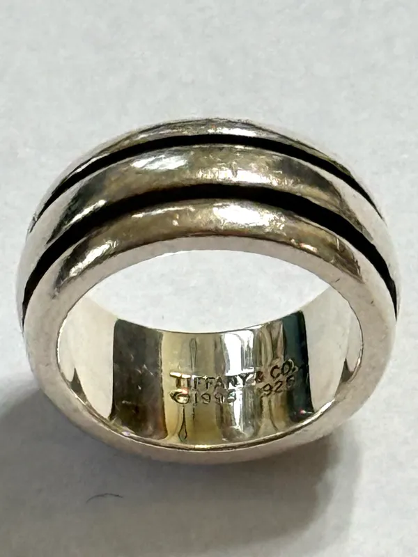 Tiffany & Co. Atlas Groove Sterling Silver Band with Double Grooves Size 6 - Image 10