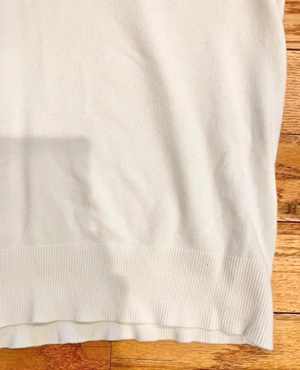 M&S Marks & Spencer White Knitted Crew Neck Short Sleeve Top – US 10 / UK 12 - Image 9