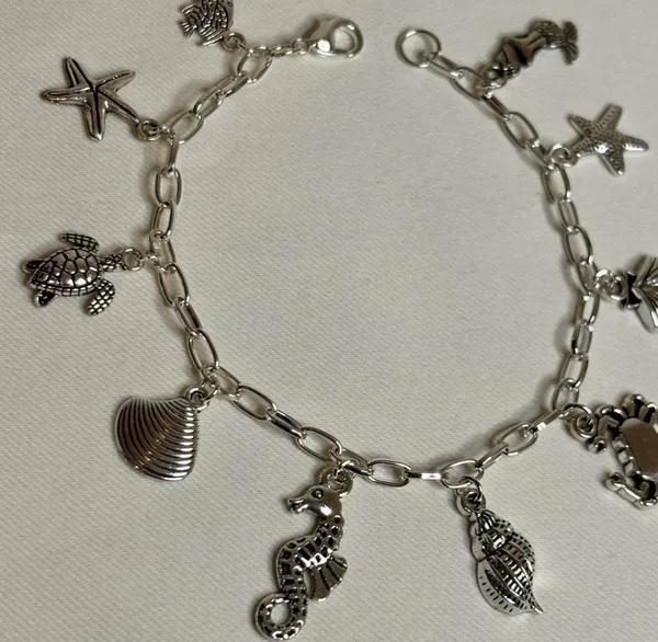 Handmade Silver Beachy Charm Bracelet - Image 2
