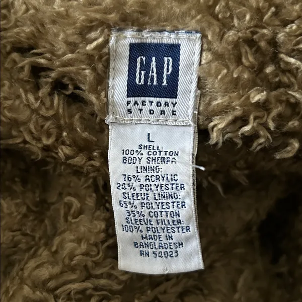 Gap Vintage 2003 Sherpa Lined‎ Jean Jacket Fleece Blue Denim Trucker Style Y2K - Image 9