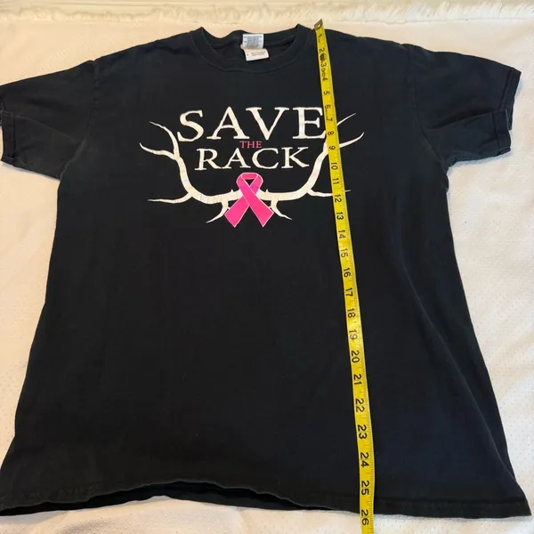 Gildan Save the Rack Breast Cancer Awareness T Shirt Women’s Size Medium Cotton - Image 7