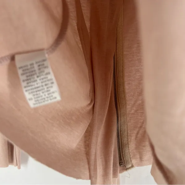 Elegant Lightweight‎ Cotton Blend Ballet Pink Ruffle Zip Front Cardigan Size M - Image 8