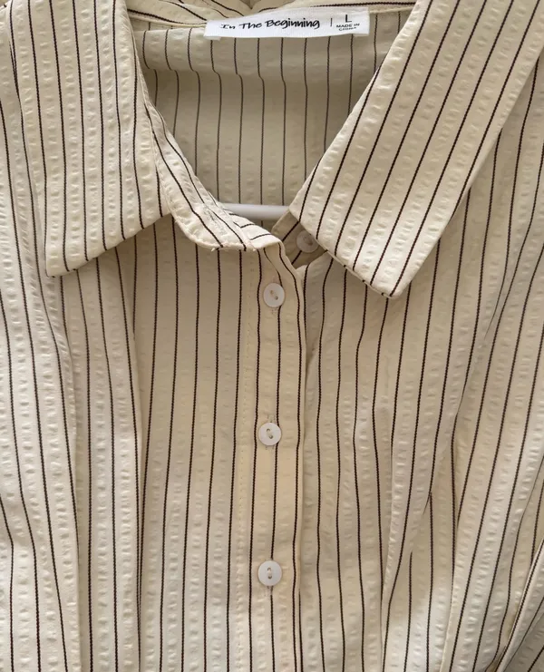 In the Beginning Stripe Button Front Dress - Image 5