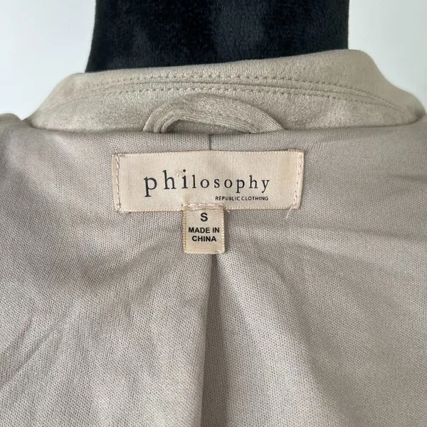 Philosophy Faux Suede/Leather Zip Front Vest‎ Size Small - Image 7