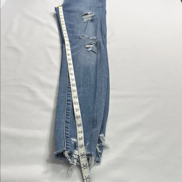 American Eagle Outfitters Medium Blue Ripped Skinny Jeans - Image 4