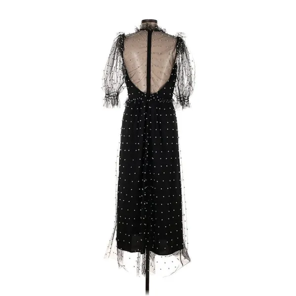 NWT Hunter Bell Bennett in Black Pearl Embellished Mesh Tulle Maxi Dress 12 - Image 8