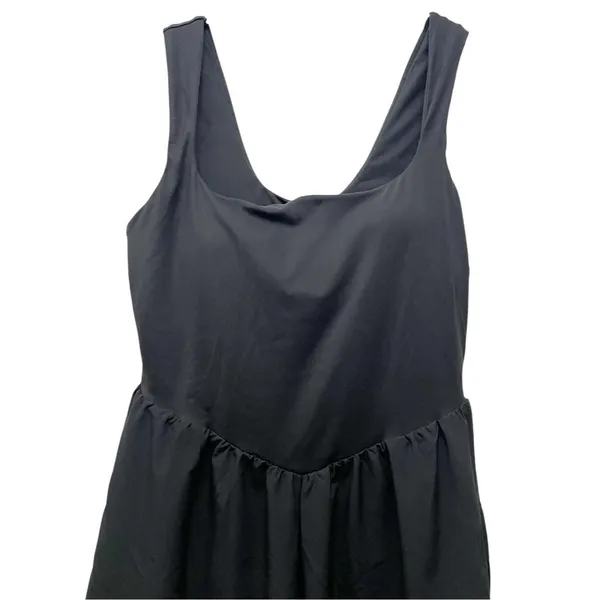 NWT Halara Breezeful Square Neck Active Dress M Black Built In Shorts Pockets - Image 6