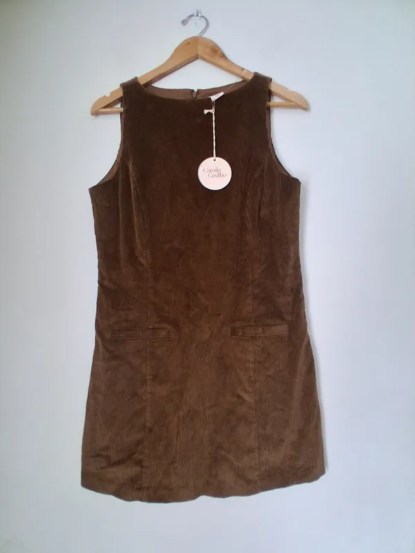 Camila Coelho Brown Courdroy Sleeveless Mini Dress 8 - Image 2