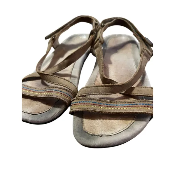 Jambu Terra Fusion Dune‎ Sandals Womens 6M Design Tan Mary Jane Comfort Stripy - Image 7