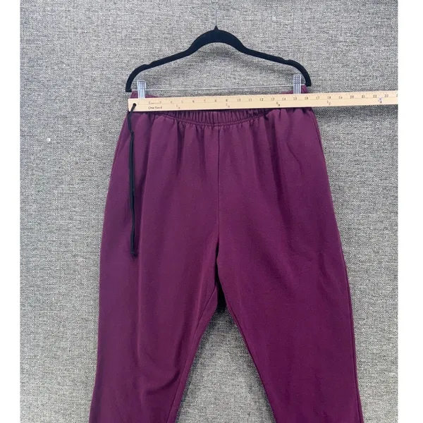 Vintage Embroidered Jog Set Size 1X Straight Leg Wine Cottagecore Fall Cozy Warm - Image 12