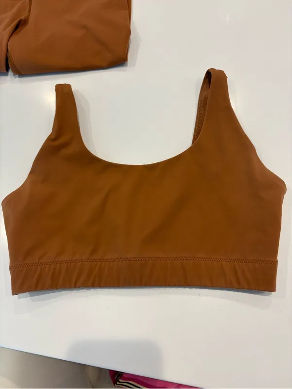 Everlane Perform Activewear 2 piece Set. Brown Sports Bra High Rise Leggings XS - Image 3