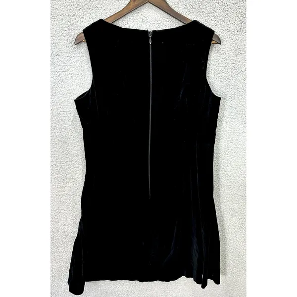 Eva Mendes Dress‎ 10 Black Velvet Fit Flare Whimsigoth Witchy Gothic Party - Image 3