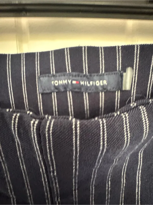 Tommy Hilfiger Navy‎ Pinstripe Sailor Pants Gold Buttons Size M - Image 2