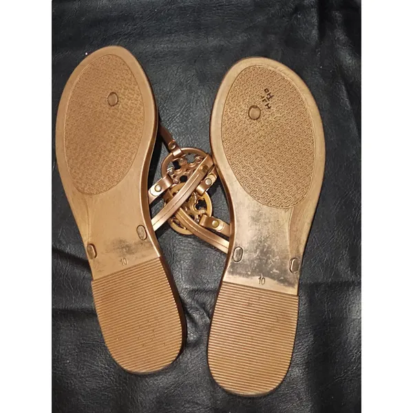 Tory‎ Burch Womens Rose Gold Mini Miller Jelly Thong Sandals 10 - Image 4