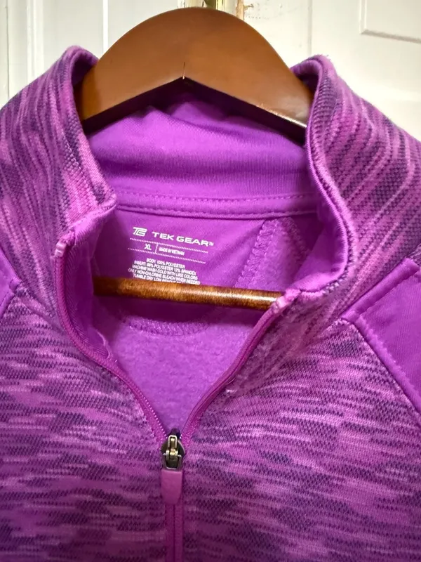 Tek Gear Women's Full-Zip Athletic Jacket Purple Heather Size XL - Image 3