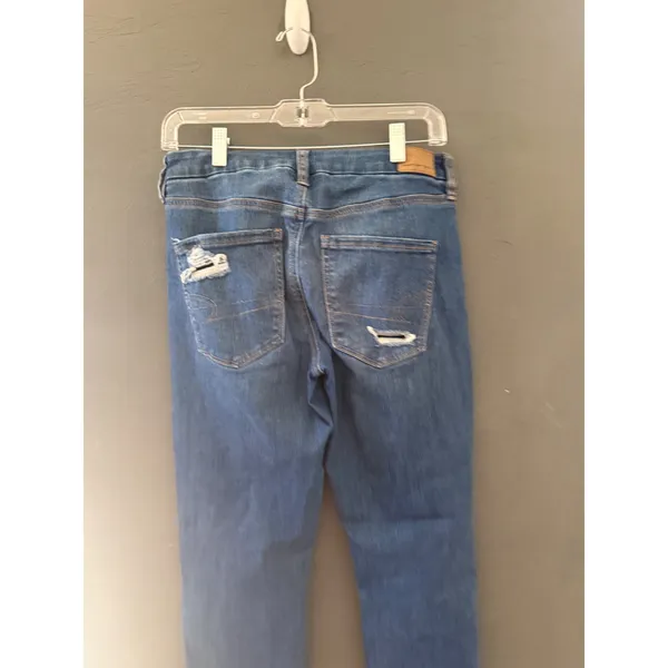 American Eagle Curvy High-Rise Jegging Distressed Skinny Jeans Blue 6‎ Long - Image 4